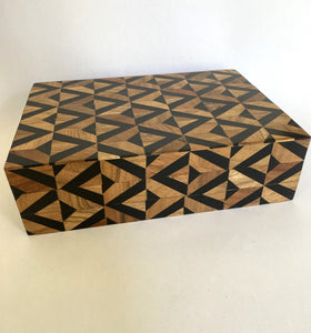 Geometric Teak & Resin Box (Large)