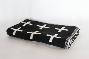 Monochrome Reversible Crosses Cotton Throw