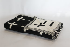 Monochrome Reversible Crosses Cotton Throw