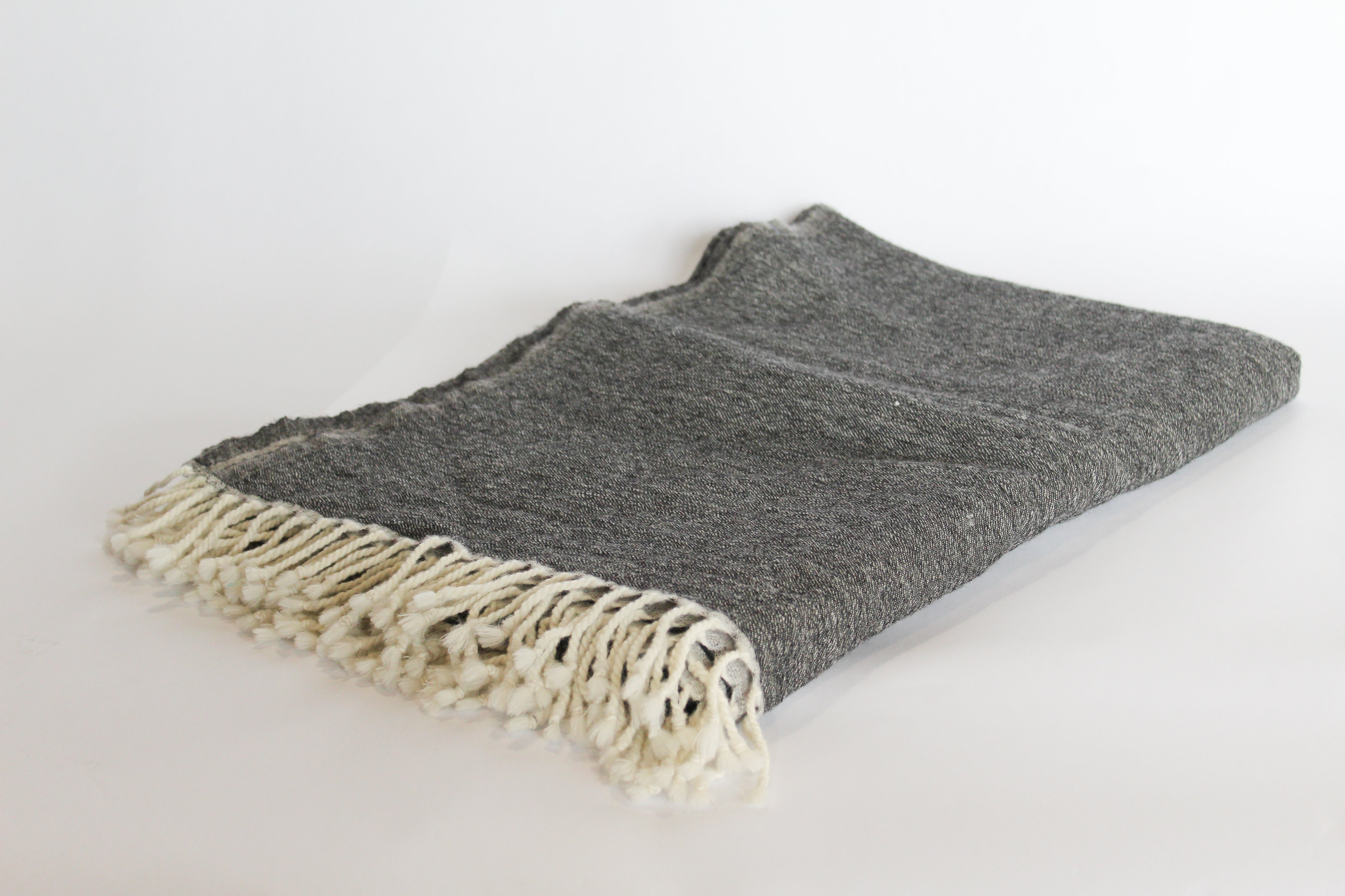 Boiled Wool Throw Reversible Charcoal