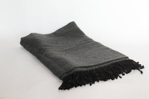 Boiled Wool Throw Reversible Black