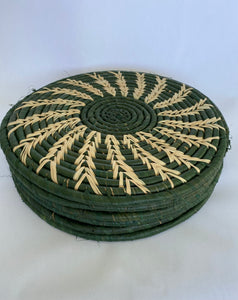 Raffia Placemats Spiral Khaki