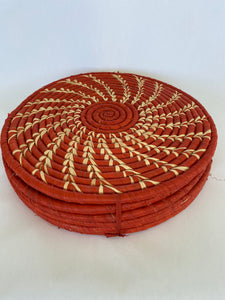 Raffia Placemats Spiral Terracotta