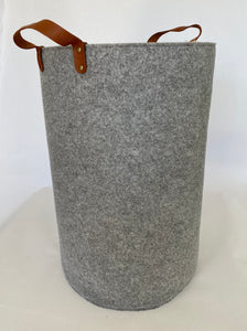 Grey laundry basket