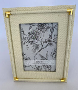 Shagreen photo frame - cream