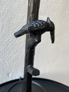 Matt black bird lamp