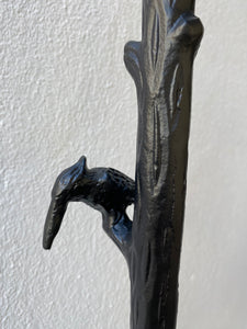 Matt black bird lamp