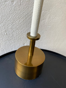 White & antique brass lamp
