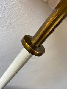White & antique brass lamp